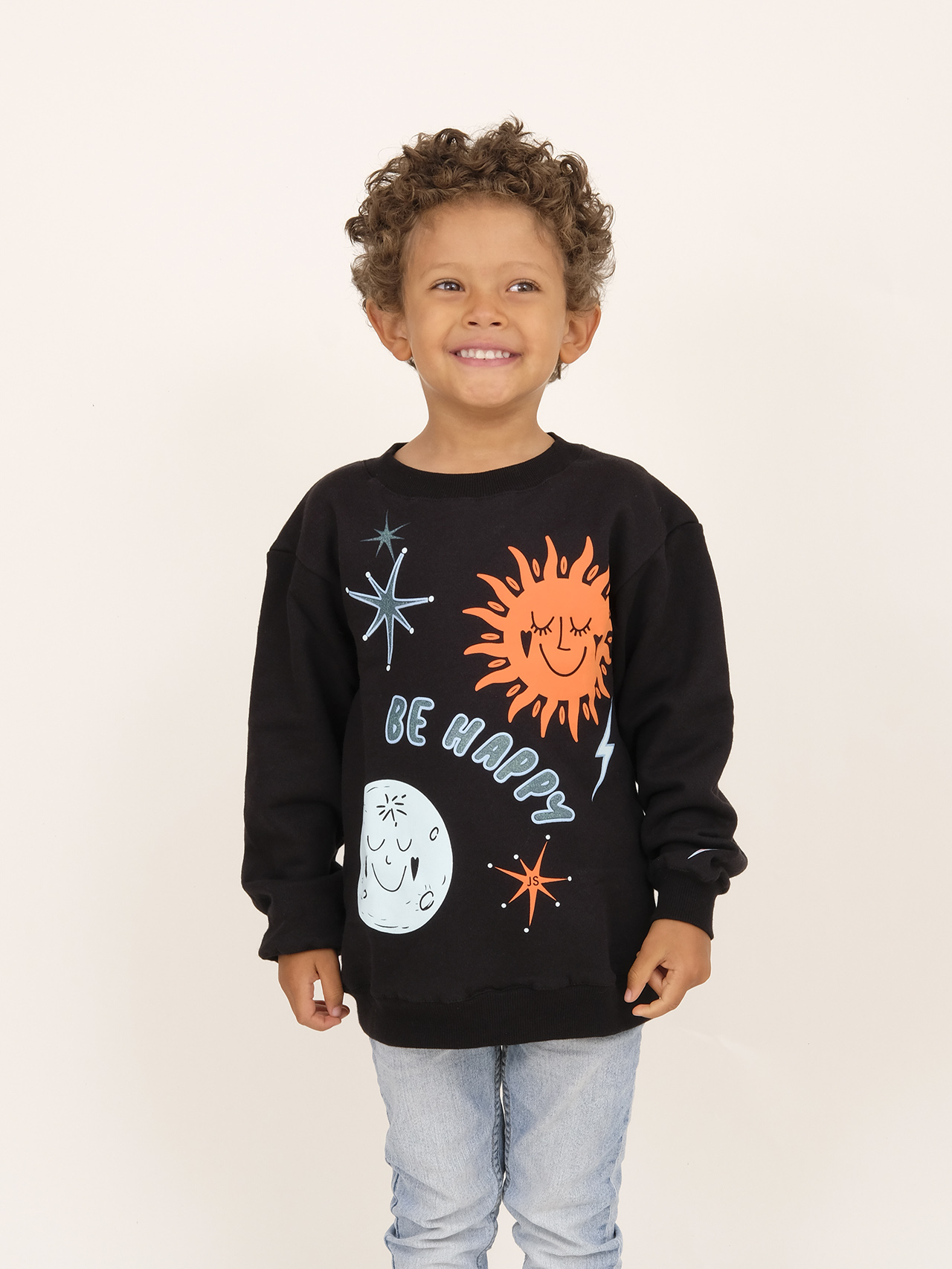 Buzo Be happy - Kids - Negro