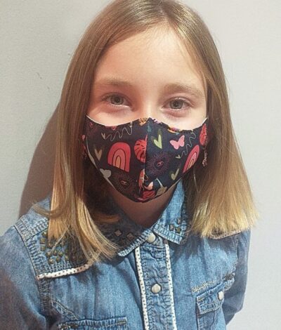 Tapabocas Life in colors niños Marfil