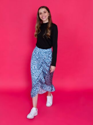 Falda Animal Print - Azul