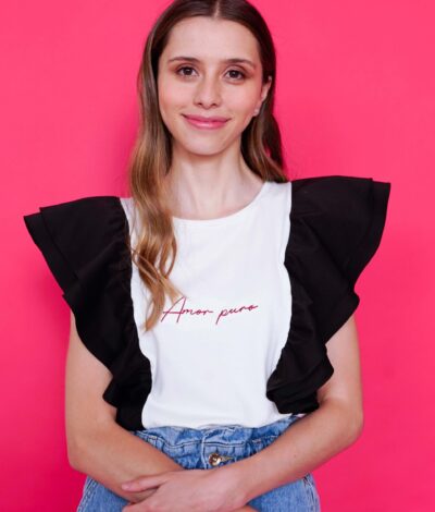 Camiseta Amor Puro - Marfil