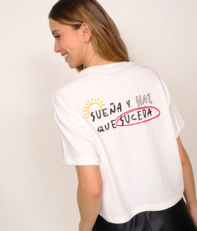 Camiseta Haz que suceda - Marfil