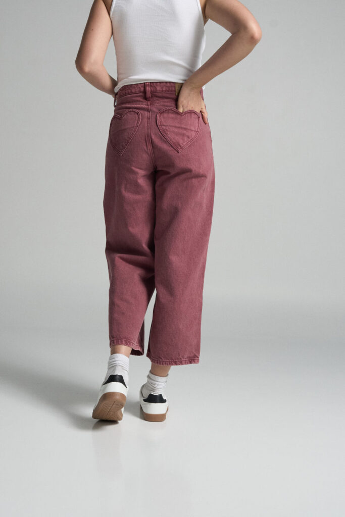 Jeans Bolsillos corazones - Vinotinto