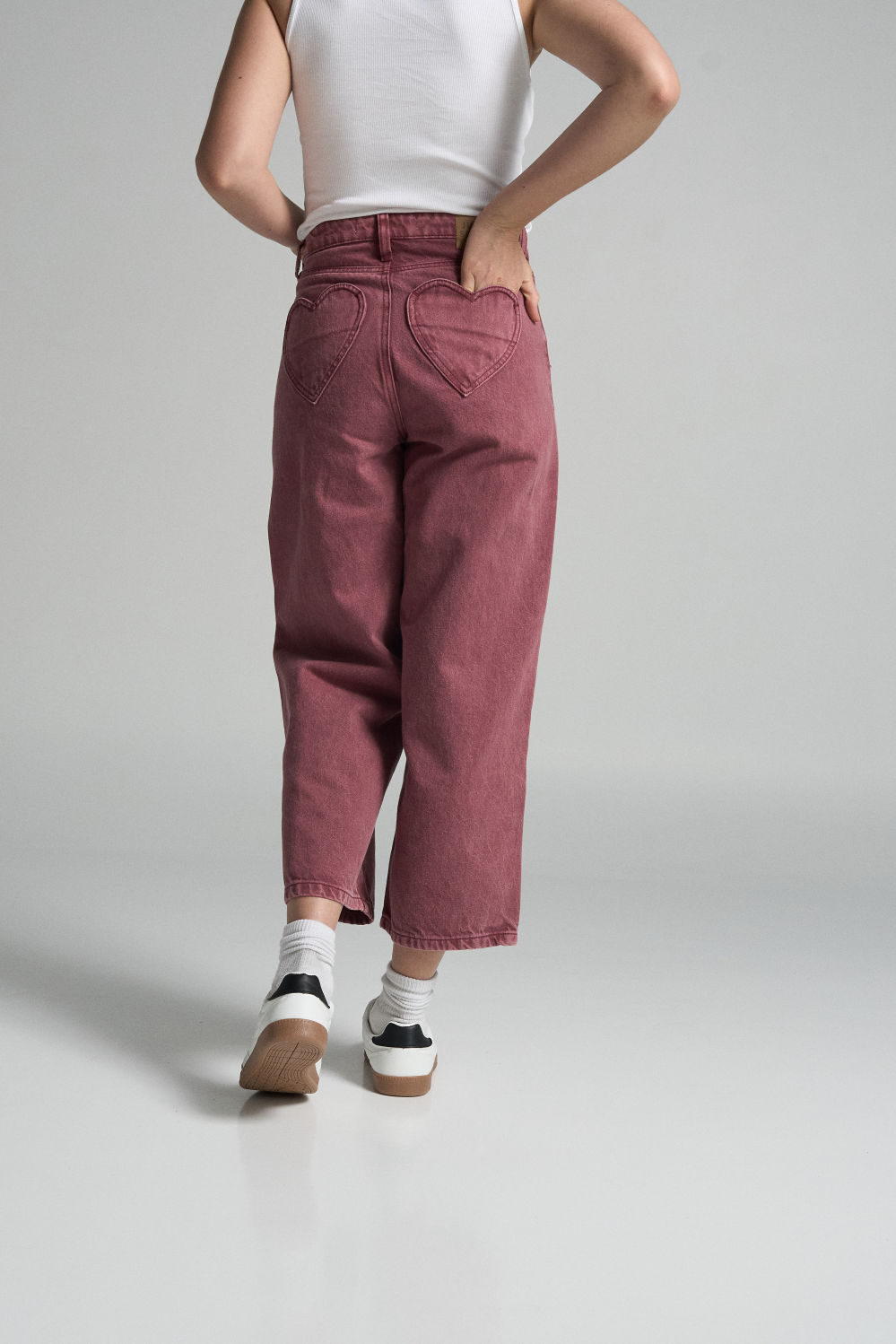 Jeans Bolsillos corazones - Vinotinto