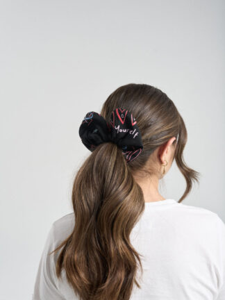 Scrunchie Corazón - Negro