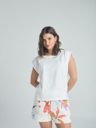 Camiseta Feel good - Marfil