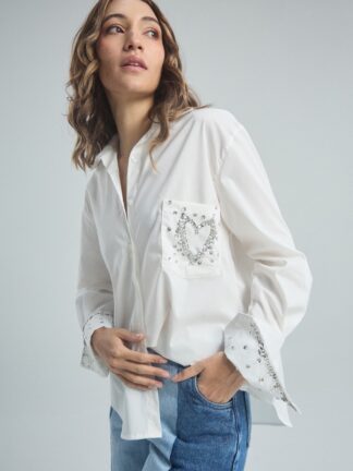 Camisa Brilla Corazón - Marfil