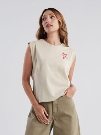 Camiseta Late mi corazón - Arena - XL