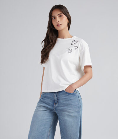 Camiseta La vida es ahora - Marfil