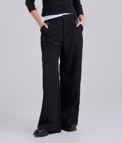 Pantalón Bordado - Negro