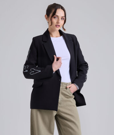 Blazer Bordado - Negro