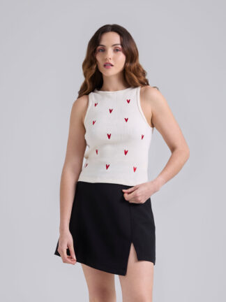 Top Corazones - Marfil - XS