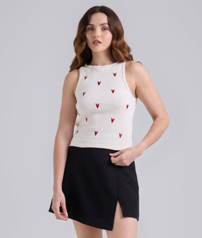 Top Corazones - Marfil